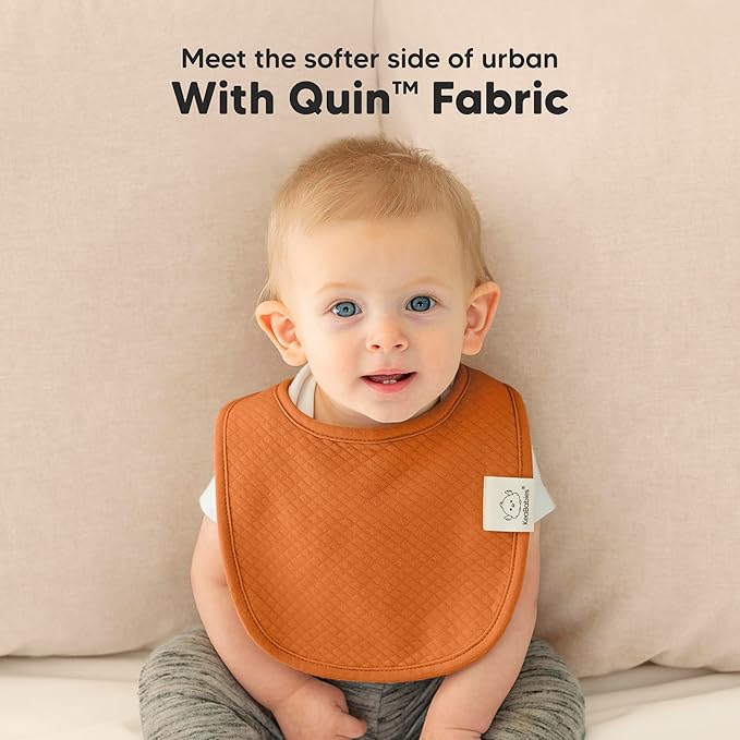 KeaBabies 8-Pack Organic Baby Bibs for Girls, Boys - Quilted Cotton Cloth Baby Drool Bibs for Drooling and Teething Toddler, Newborn, Infant, Soft & Super Absorbent (Sahara)