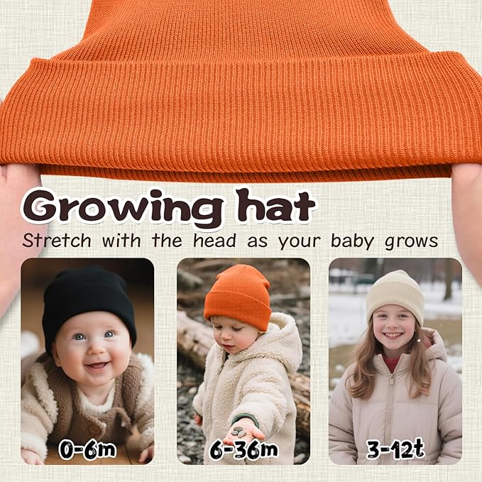 ZOORON Toddler Beanie Baby Beanies for Boys Girls Kids Winter Hats Children Knit Warm Caps 0-12years