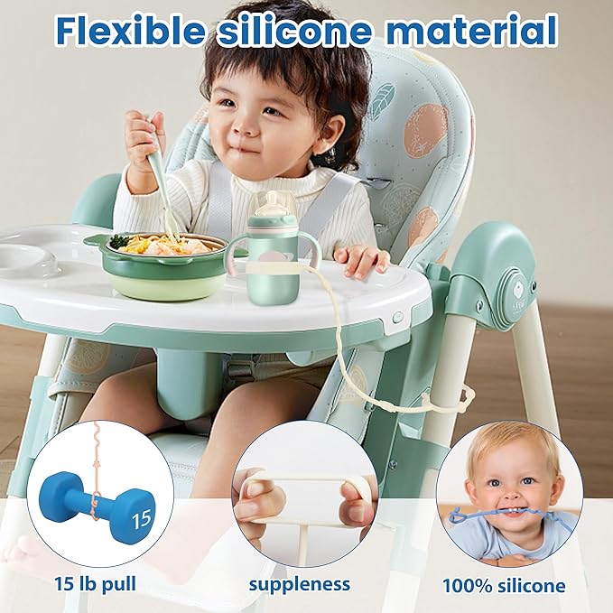 Toy Straps for Baby,Silicone Setpacifier Clip,Applies to Car Seat Toy,Teether Toy,High Chair,Stroller Accessories,Baby Toy Clips,Cribs,Rocking Chair