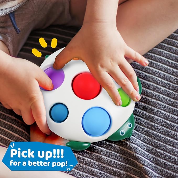 LiKee Fidget Popper Sensory Baby Toys for 10+ Months, Push and Popping Busy Board, Montessori Toys for 1+ Years Old, Airplane Car Travel Toy for Toddlers 1-3 Stress Relief