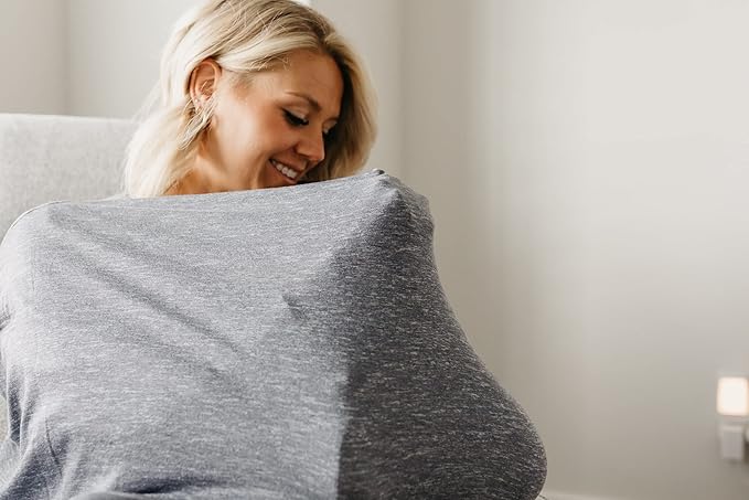 Copper Pearl Multi-Use Cover: Car Seat Covers, Nursing Cover, and Stroller Cover for Sun - Stretchy Fabric, All-Season Use, Stylish Designs, Easy Access for Moms - Denim