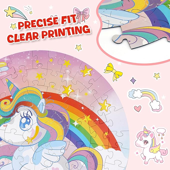 Kids Large Floor Puzzle -Educational Floor Puzzles for Kids, Best Gifts for 3-6 Years Old Girls, 70 Large Pieces, Puzzle for Boys and Girls 3+, Gift for 4-8 Years Old (Unicorn Puzzle)
