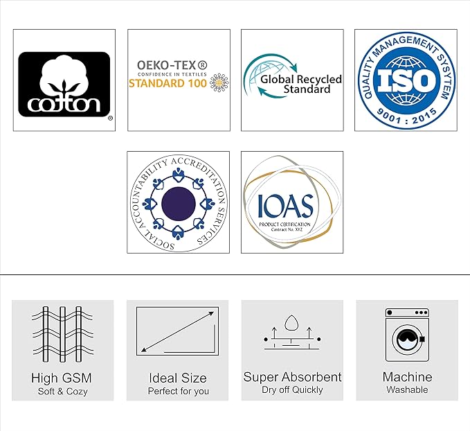 ORIGINAL KIDS Hooded Baby Towel for Newborn - 100% Cotton Large Baby Bath Towels with Hood for Boys, Girls, Infants, Toddler - Extra Absorbent & Soft Newborn Bath Essentials - Large 24x30 - Blue Multi