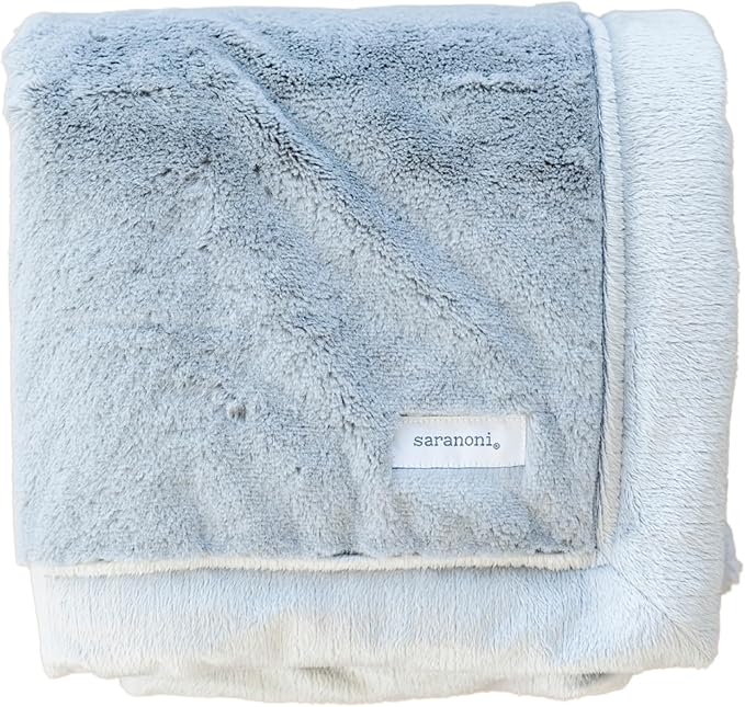 SARANONI Luxury Receiving Blankets for Babies | Ultra-Soft Lush and Boutique Quality Baby Blanket | Gray - 40” x 30”