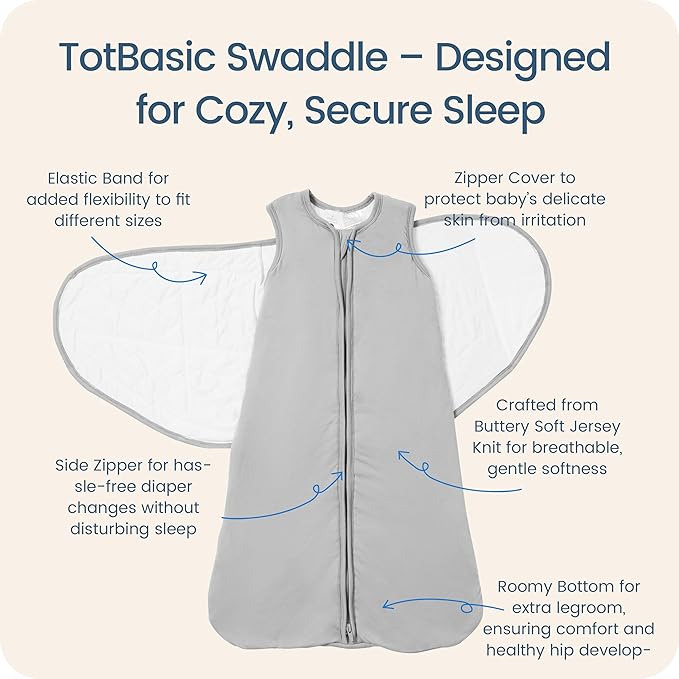 Newborns Swaddle Sleep Sack 0–3 Months, 1.0 TOG Baby Blanket for Newborns, Soft Sleeping Bag for Infants