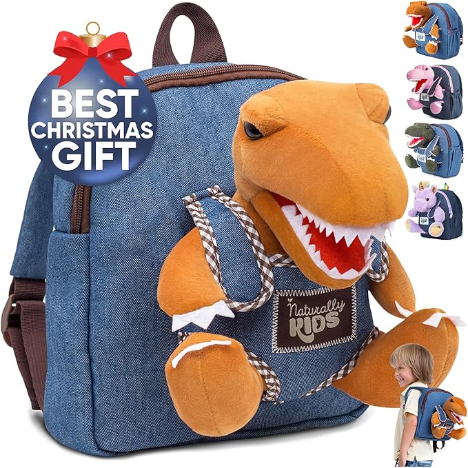 Mini Backpack for Kids w Dinosaur Toy, Mini Backpack for Toddler Boys, Gift for 2 3 4 5 Year Old Girl Boy