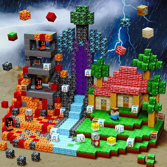 100pcs Magnetic Blocks Magnetic Building Blocks Set, Kids Sensory Toy for Toddlers STEM Learning, Stacking Magnets for Kids