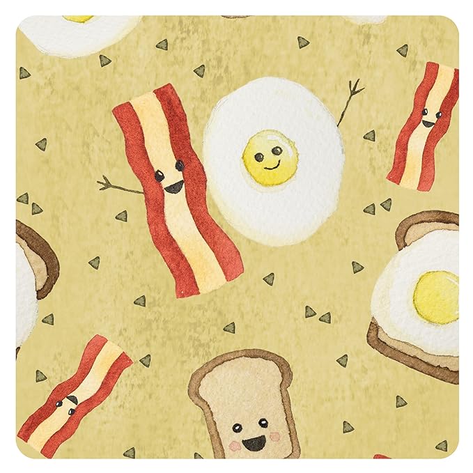 BapronBaby Eggs & Bacon Bapron - No Neck Tie Safer Bib for Baby & Toddler - Soft Waterproof Stain Resistant - Machine Washable - Sz Preschool 3-5yrs