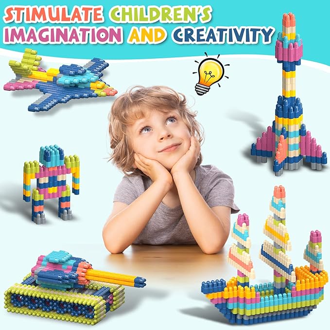 961 Pcs building toys for kids ages 4-8, Educational STEM Building Blocks for Brain Development & Hands-On Ability Improvement, Construction Toy for Preschool and Kindergarten Boys & Girls Aged 3+
