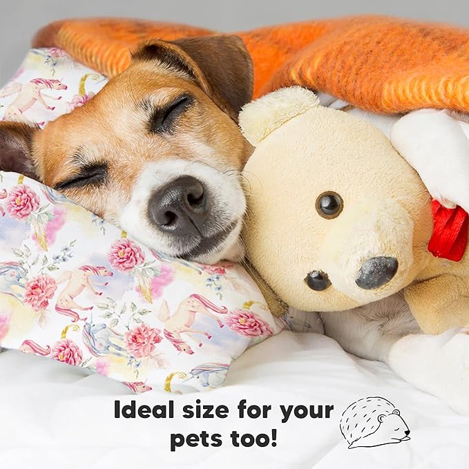 Toddler Pillow with Pillowcase - 13x18 My Little Dreamy Kids Travel Bed Pillows for Sleeping, Organic Cotton Small Pillowcase, Soft & Breathable, Machine Washable, Toddlers 2-5 Years Old (Fantasy)