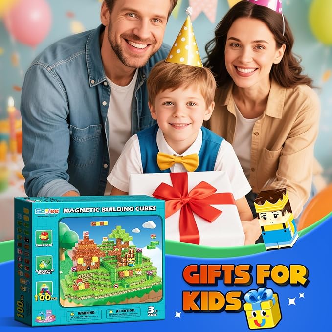 Magnetic Blocks 100PCS Magnetic Building Blocks Cubes Kids Boys Girls Toys for Ages 3-5 5-7 8-10 STEM Sensory Learning Building Magnet Toys 3-12 Year Old Girls Boys Birthday Gift