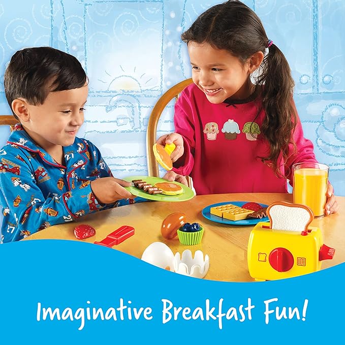 Learning Resources Pretend & Play Rise & Shine Breakfast - 21 Pieces, Ages 3+ Pretend Play Food for Toddlers, Preschool Learning Toys, Kitchen Play Toys for Kids
