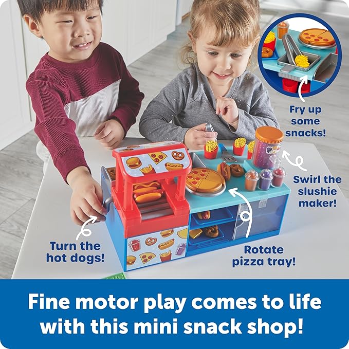 Learning Resources Mini Snack Shop Sorting Set, Play Food Shop, Role Play Store, Kids Kitchen Playset Accessories, Cooking Games, Fine Motor Skills, Toddler Toys, Girl and Boy Birthday Gift