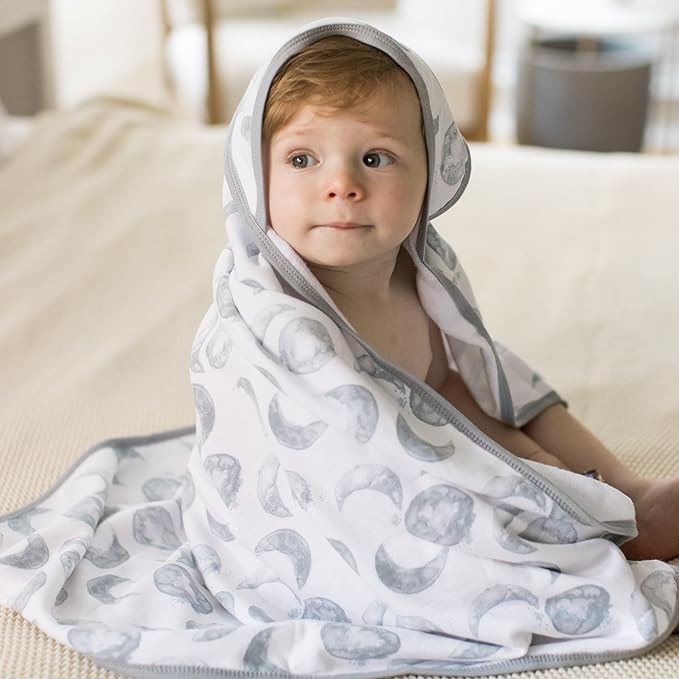 Burt's Bees Baby Hooded Towels, Absorbent Knit Terry, Super Soft Single Ply, 100% Organic Cotton