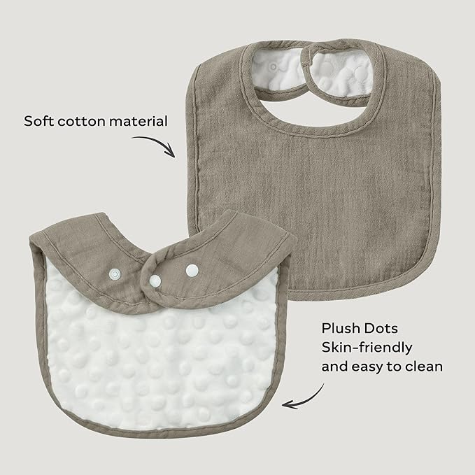 JELLYMONI 8 Pack Muslin Drool Bibs for Babies - Soft Adjustable Bandana Bib with Snaps, Absorbent Unisex Teething Bib for Newborn Girls & Boys