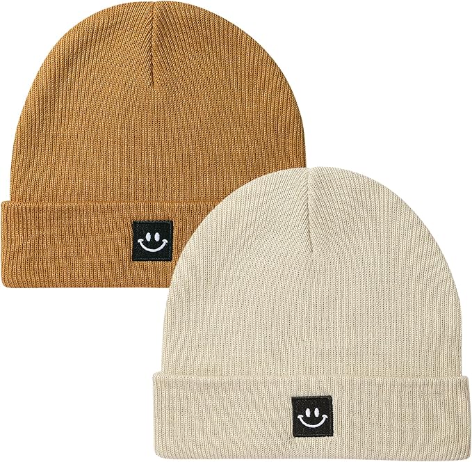 2Pack Baby Beanie Knit Toddler Hat for Girls Boys 0-8 Years