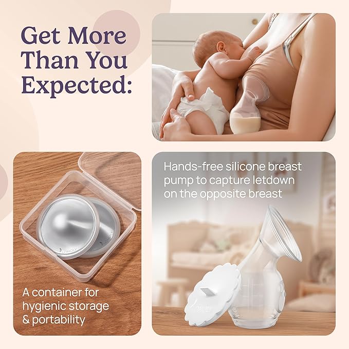 Silver Nipple Covers Breastfeeding: Pure 999 Silver Nipple Shield | Silver Nursing Cups w/Breast Shields, Hands-Free Breast Pump (Silver, XL - 2.1x0.7)