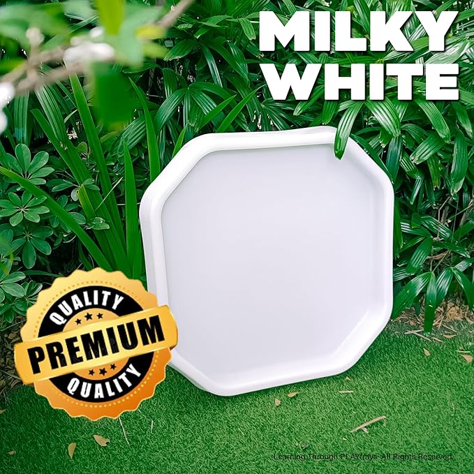 White Tuff Tray for Kids, Sensory Play Tray with Textured Surface, Sand and Water Table, Sensory Bin for Toddlers