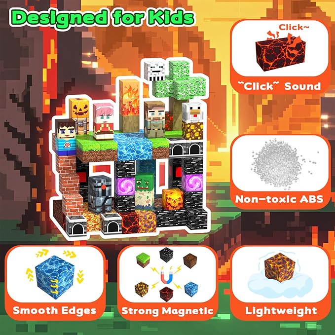 150 PCS Magnetic Building Blocks Toys for Kids, Stacking Magnetic Tiles Toys for Kids Toddlers Boys Girls Ages 3 4 5 6 7 8-12 Gifts