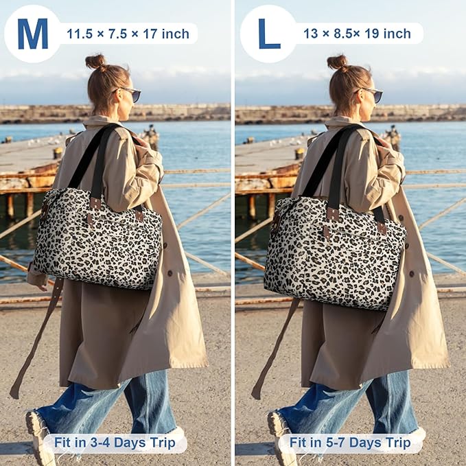 Travel Duffle Bag, Waterproof Weekender Overnight Hospital Bags for Women Men with Toiletry Bag Lightweight Carry on Personal Item Duffle Gym Bag for Travel, Airplanes, Sports