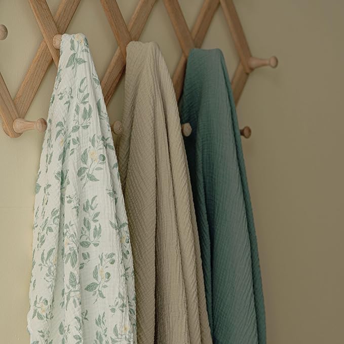 GLLQUEN BABY Muslin Swaddle Blankets,3-Pack Receiving Blanket for Newborn Boys and Girls,Baby Swaddle Blanket Unisex,Osmanthus Fragrance,Baby Essentials, Registry & Gift, 40 x 38 inches