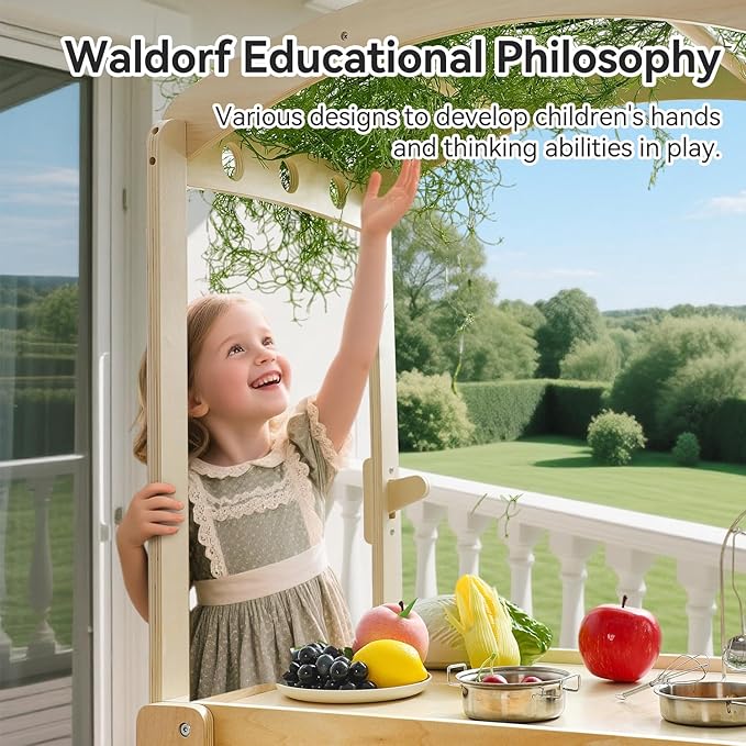 Sensory Table for Kids - Double-Sided Sand & Water Activity Table with Removable Canopy, Storage & Adjustable Slots, All-in-One Sensory Play Center for Indoor/Outdoor Sand, Water & Creative Learning