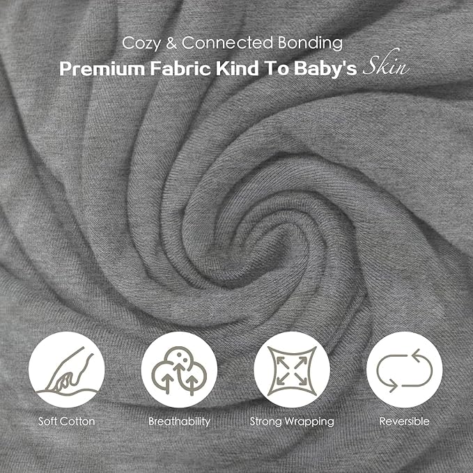 Baby Wraps Carrier, Baby Carrier Wrap Baby Wearing Wrap Newborn Wrap Carrier(7-30lbs), Baby Sling, Baby Carrier Sling for Newborn and Infant, Grey