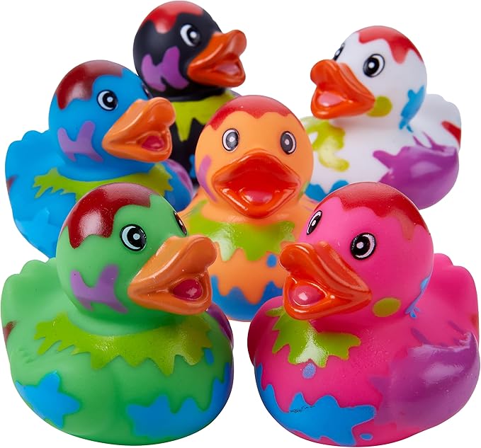 Playbees Splat Jeep Ducks for Ducking - 12 Pack - Duck Duck Jeep Rubber Ducks for Mini Baby Stocking Stuffers, Stress Relief, Bath Toy, Christmas Duck Toys
