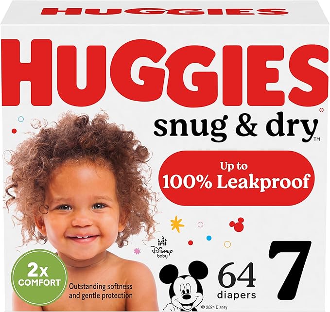 Huggies Size 7 Diapers, Snug & Dry Baby Diapers, Size 7 (41+ lbs), 80 Count, Packaging May Vary