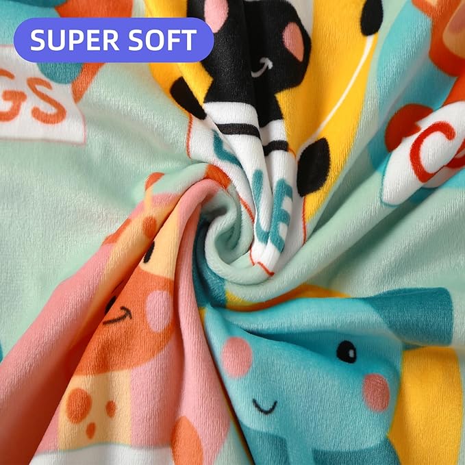 iEvolve Baby Nursery Bed Blankets Ultra Soft Double Layer Mini Blanket Minky Blanket Receiving Blankets Shower Gifts(Zoo,30 * 47in)