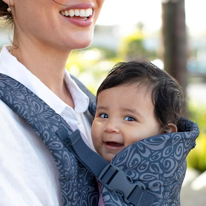 Infantino Flip Advanced 4-in-1 Baby Carrier - Ergonomic, Convertible, Face-in and Face-Out Front and Back Baby Carrier for Newborn to Toddler 8-32 lbs, Floral Navy