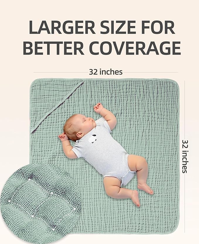 3-Pack Hooded Baby Towels for Newborn 100% Cotton Soft Babies Blanket Toddler and Kids Bath Towel Baby Essentials