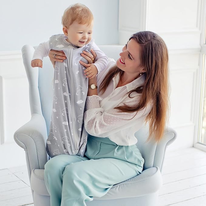 Mama Cheetah Baby Sleep Sack 0.5 TOG, Organic Cotton Baby Wearable Blanket with Two-Way Zipper, Swaddle Transition Baby Sleeping Bag for Newborn Infant Toddler Boy Girl, 12-18 Months