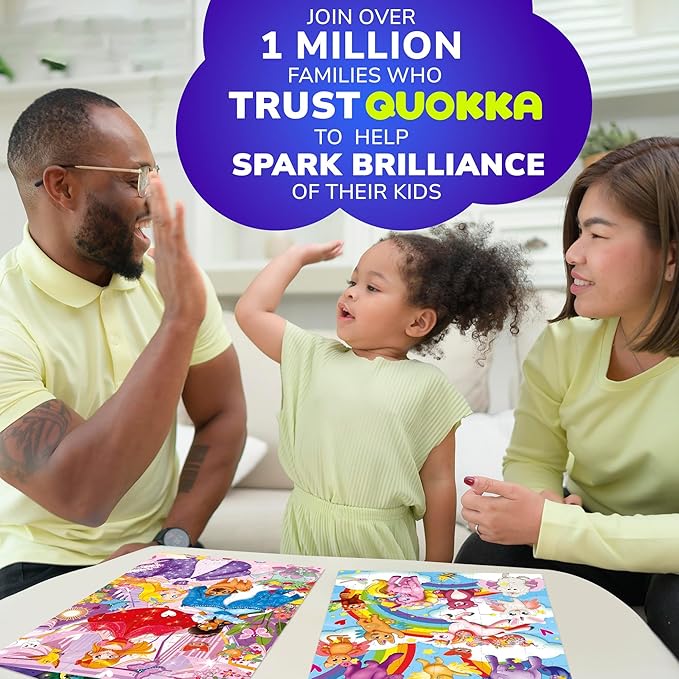 QUOKKA Puzzles for Toddlers 3-5 – 4 x 48 Pieces Puzzles for Kids Ages 3-4 – 12 Toy Learning Vert Girls for 4-6 – Jigsaw Game for Boy and Girl 3-5-7 Year Old