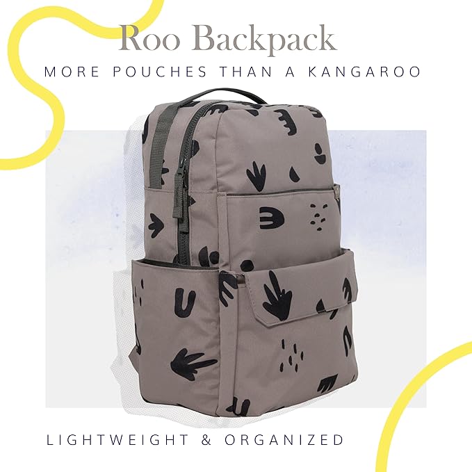 RED ROVR Roo Lightweight 1 LB Diaper Bag Backpack | 11 organizational pockets| Durable & Water-Resistant (Truffle Doodle)