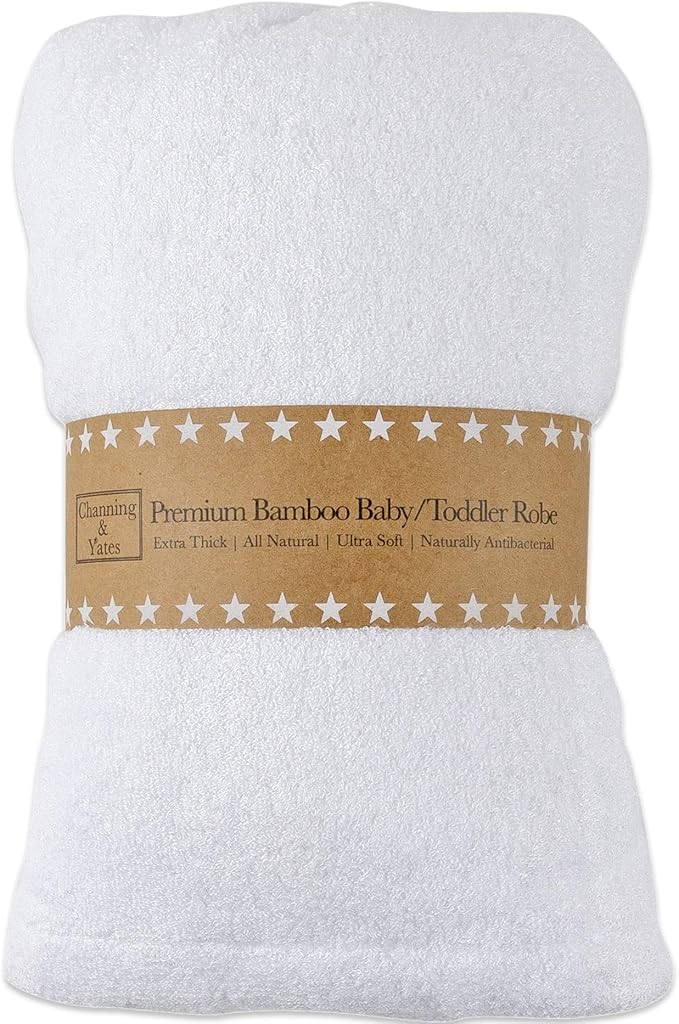Channing & Yates - Premium Baby Robe - Toddler Robe - Organic Bamboo Hooded Bathrobe Towel - Thick & Soft