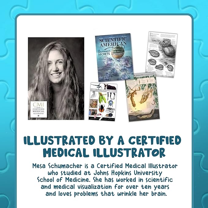 Human Heart Anatomy Floor Puzzle — Genius Games Doctor Livingston Jr Anatomy Toy - Kids Puzzles & Science Toys - Human Heart Model - 100 Piece Jigsaw Puzzles for Kids, Toddlers, Teens