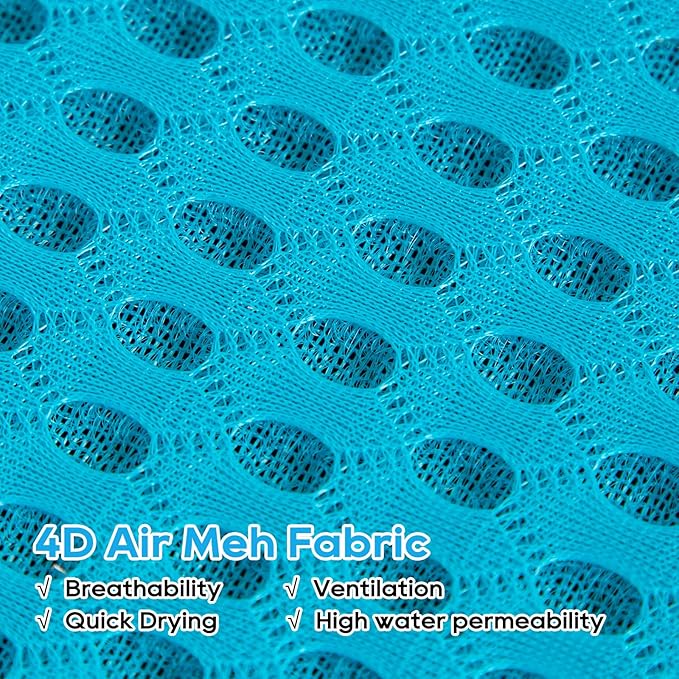 OS OMYSTYLE Baby Bath Kneeler and Elbow Rest Pad Set, 1.5'' Thick Quickly Dry Bathtub Kneeler Pad with Baby Toys & Bath Accessories Organizer, Non-Slip Mat(Blue)