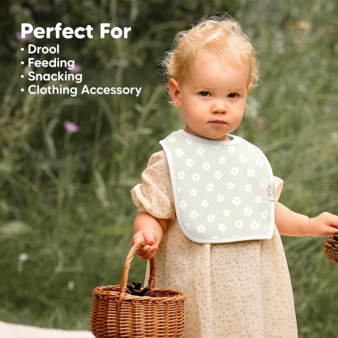 KeaBabies 8-Pack Organic Baby Bibs for Boys, Girls - Super Absorbent Cotton Drool Bibs for Baby Girl & Boy, Teething Toddler, Drooling Newborn, Ultra Soft & Machine Washable (Lunaris)