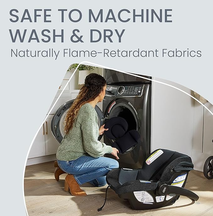 Britax Willow Brook S+ Travel System, Infant Car Seat and Stroller Combo with Alpine Base, ClickTight Technology, SafeWash Insert and Cover, Raven Black