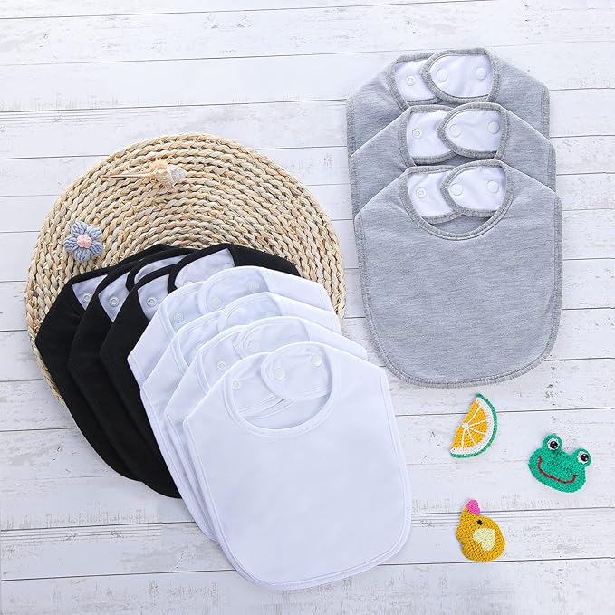 Hakochia Waterproof Baby Bibs Organic Cotton Super Soft and Absorbent With Adjustable Snap for Baby Boys and Girls