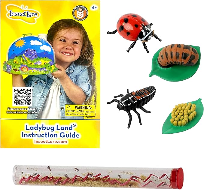 Insect Lore Live Baby Ladybug Larvae - Ladybug Growing Kit REFILL with Ladybug Life Cycle Toy Figurines - SHIP NOW