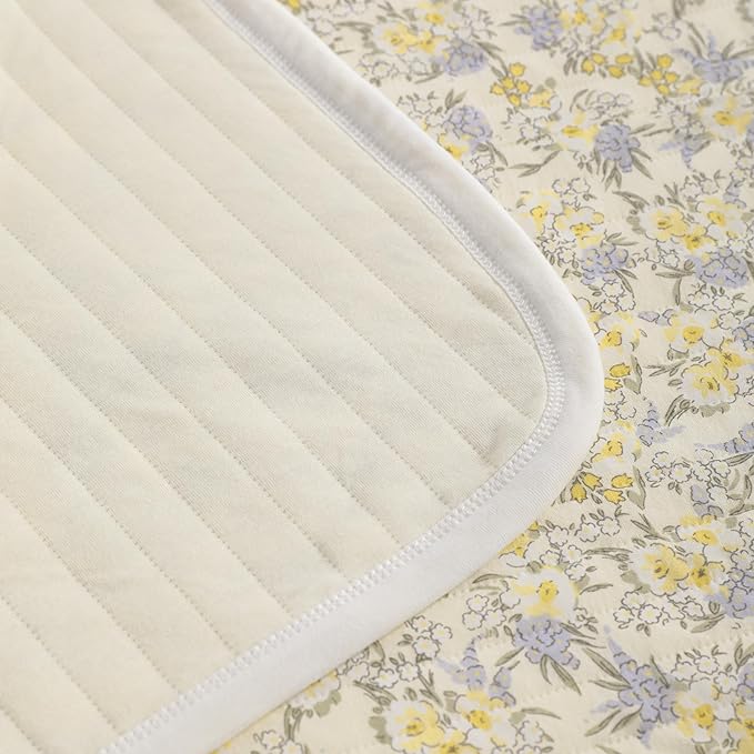 NTBAY Jersey Cotton Quilted Toddler Blanket, Breathable and Warm for Boys and Girls Baby Blanket, 30x40 Inches, Purple Floral