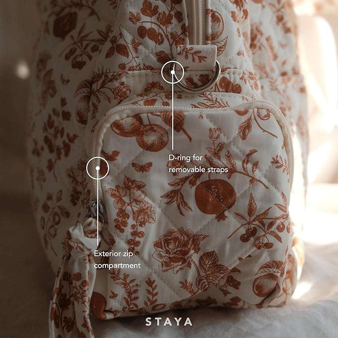 Staya Quilted Duffle Bag - Perfect Travel Companion, Quilted Weekender Bag for Women, (Peaches)