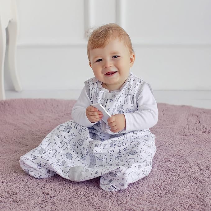 Mama Cheetah Baby Sleep Sack 0.5 TOG, Organic Cotton Baby Wearable Blanket with Two-Way Zipper, Swaddle Transition Baby Sleeping Bag for Newborn Infant Toddler Boy Girl, 24-48 Months