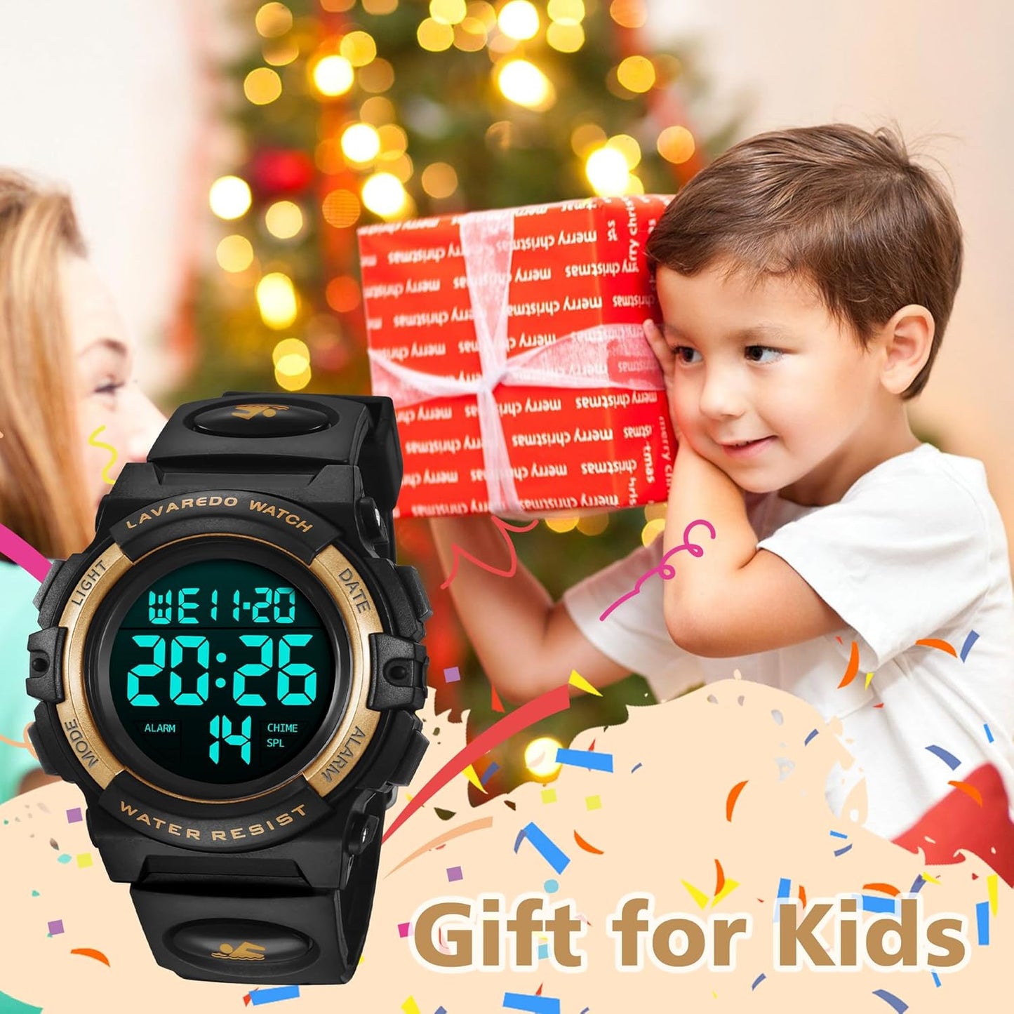 Kids Watch,Boys Watch for 3-15 Year Old Boys,Digital Sport Outdoor Multifunctional Chronograph LED 50 M Waterproof Alarm Calendar Analog Watch for Children with Silicone Band,Kids Gift