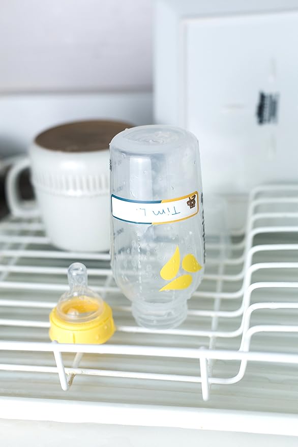 Bottle Labels, Write-On Name, Self-Laminating, Waterproof, Baby Bottle Label for Daycare, Made in The USA (Animal Friends Set of 2)