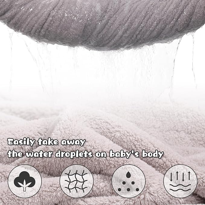 Baby Boy Bath Towels, Animal Hooded Toddler Towel for Boys,50 x 32 Inches,Super Soft Absorbent Premium Coral Fleece Luxuriously Thick for Kids,Grey Puppy