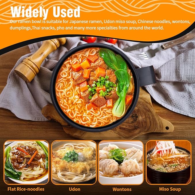 Microwave Bowl with Lids,Ramen Bowl,28oz Microwave Soup Mugs with Handles,for Soup and Instant Noodles,Oatmeal, Gumbo, Salad, College Dorm Room Essentials for Girls for Boys Apartment Essentials