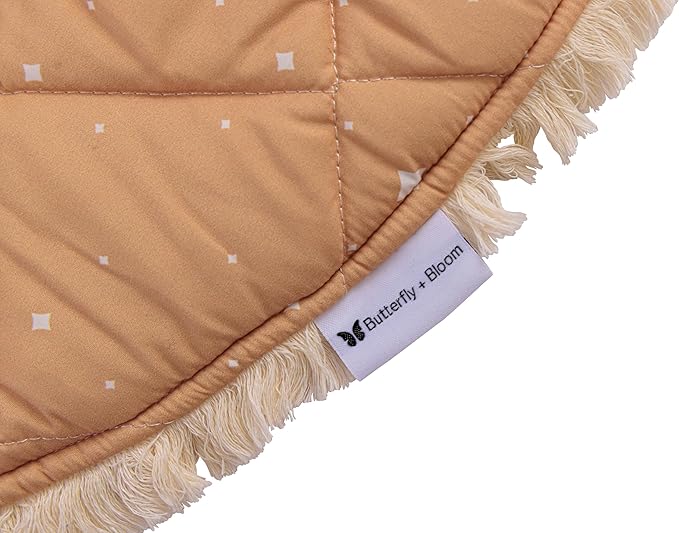 Montessori Wooden Baby Play Gym and Mat | Heirloom-Quality FSC Pine, Reversible Washable Mat, Includes Hanging Toys | Neutral Baby Activity Gym for Newborn to 6 Months